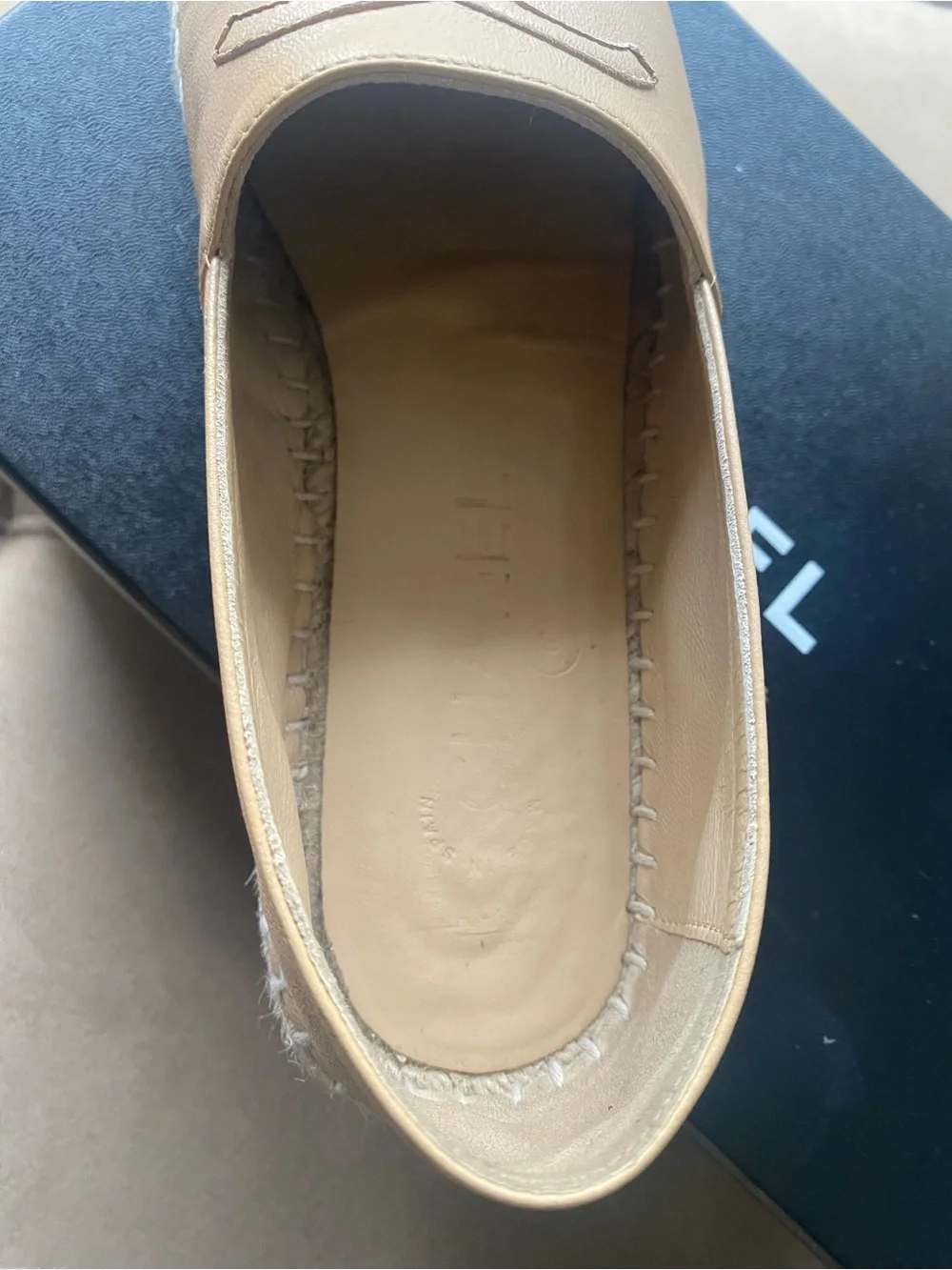 Chanel Beige with Black Toe Espadrilles